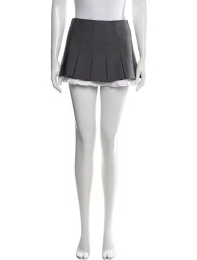 Pre-owned Shushu-tong Pleated Accents Mini Skirt In Grey