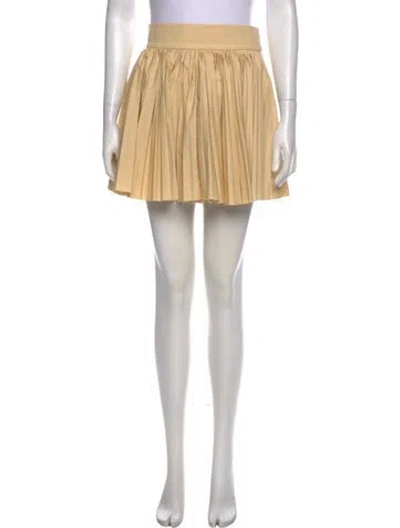Pre-owned Shushu-tong Pleated Accents Skirt In Yellow