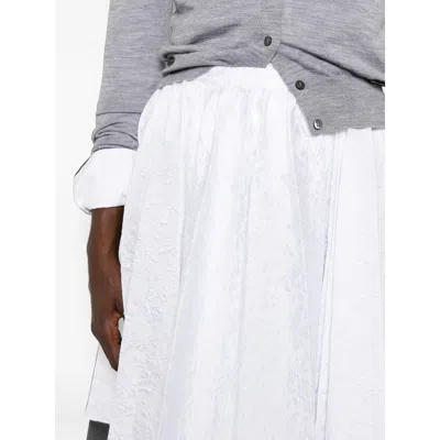 Shushu-tong Pleated Midi Skirt In White