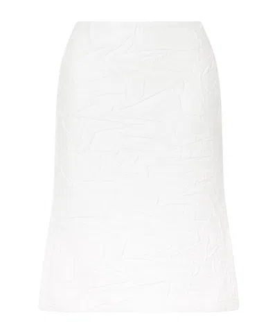 Shushu-tong Crinkled Cotton-blend Mini Skirt In White