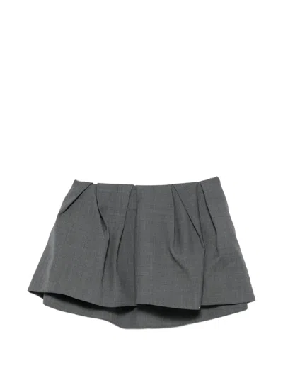 Shushu-tong Wool-blend Mini Skirt In Gray