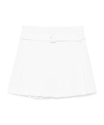 Shushu-tong Pleated Mini Skirt In White