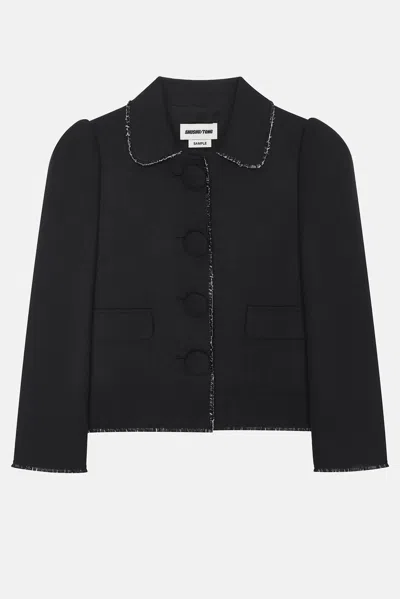 Shushu-tong Pocket Slim-fit Cropped Jacket In Black