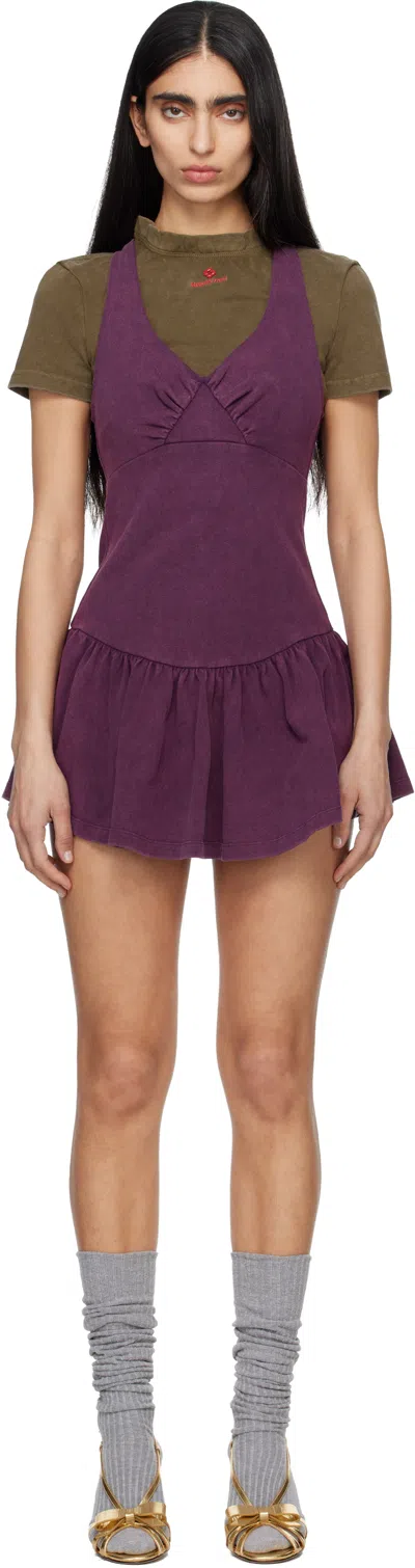 Shushu-tong Purple Sleeveless T-shirt Minidress In Multi
