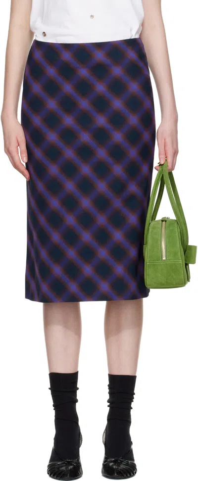 Shushu-tong Purple Trumpet Hem Midi Skirt In Multi
