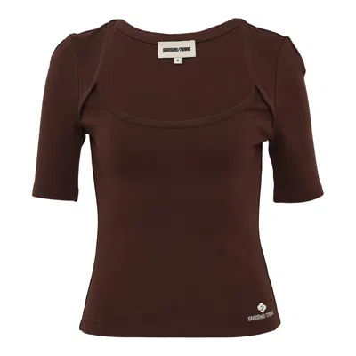 Shushu-tong Raglan Round Neck T-shirt In Red