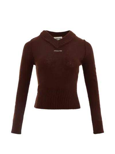 Shushu-tong Raw-edge Sweetheart Sweater In Yellow