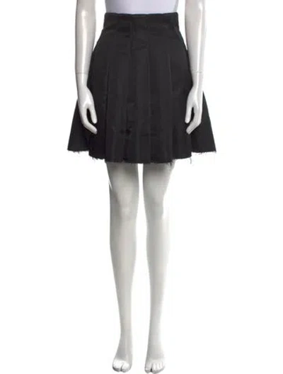 Pre-owned Shushu-tong Raw-edge Trim Mini Skirt In Black