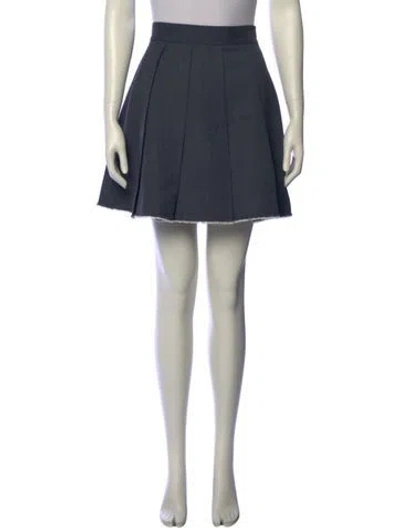 Pre-owned Shushu-tong Raw-edge Trim Mini Skirt In Blue