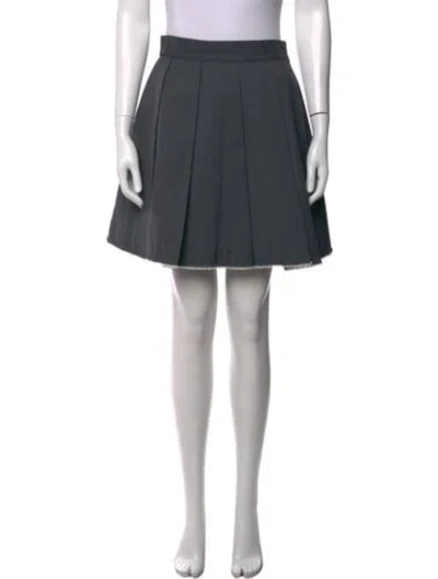 Pre-owned Shushu-tong Raw-edge Trim Mini Skirt In Grey