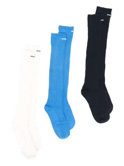 Shushu-tong Ribbed Socks (pack Of Three) In Multi