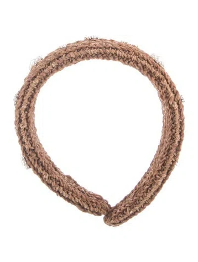 Pre-owned Shushu-tong Rubber Knitted Headband In Brown