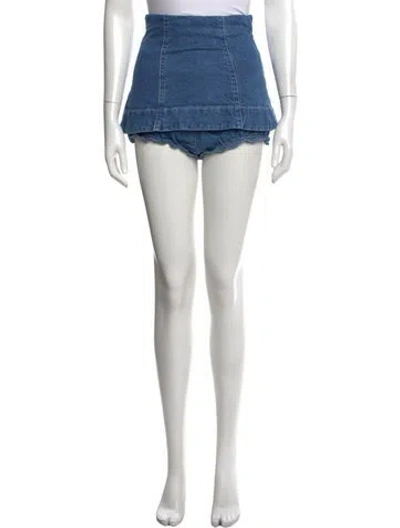 Pre-owned Shushu-tong Ruffle Embellishment Mini Skirt In Blue