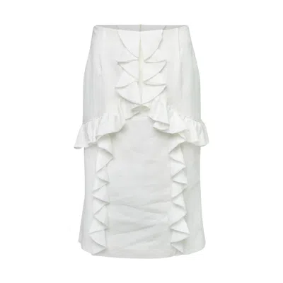 Shushu-tong Ruffle-trimmed Flared Skirt In Pink