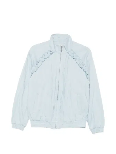 Shushu-tong Ruffled Crinkle-effect Jacket In Blue