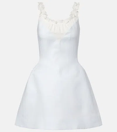 Shushu-tong Ruffled Linen Minidress In Blue