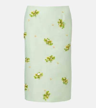 Shushu-tong Sequined Midi Skirt In Green
