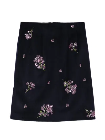 Shushu-tong Sequin-embellished Short Straight Skirt In Black