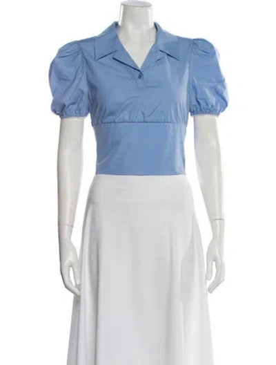 Pre-owned Shushu-tong Short Sleeve Crop Top In Blue