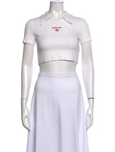 Pre-owned Shushu-tong Short Sleeve Crop Top In Neutrals