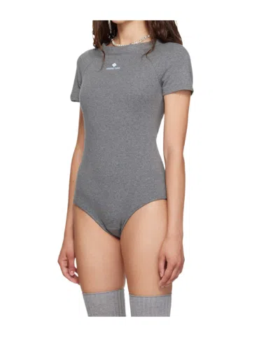 Shushu-tong Short-sleeved Bodysuit In Gray