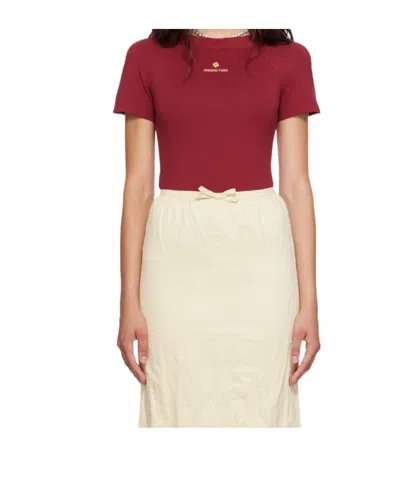 Shushu-tong Short-sleeved Bodysuit In Red