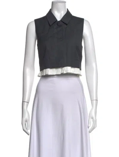 Pre-owned Shushu-tong Sleeveless Button-up Top In Grey