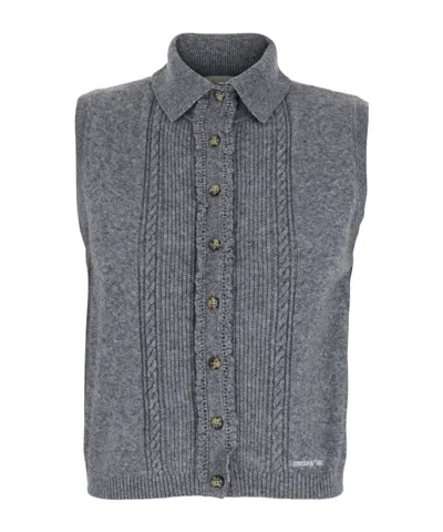 Shushu-tong Sleeveless Cardigan In Gray