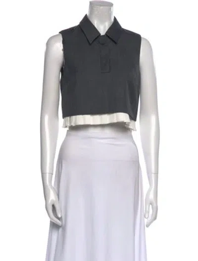 Pre-owned Shushu-tong Sleeveless Crop Top In Gray