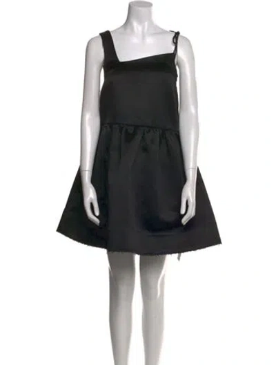 Pre-owned Shushu-tong Square Neckline Mini Dress In Black