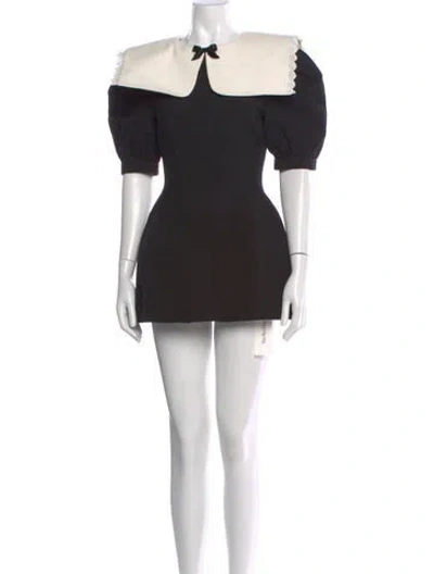 Pre-owned Shushu-tong Square Neckline Mini Dress In Black