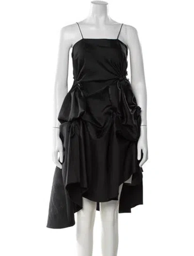 Pre-owned Shushu-tong Square Neckline Mini Dress In Black