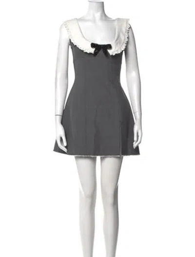 Pre-owned Shushu-tong Square Neckline Mini Dress In Blue