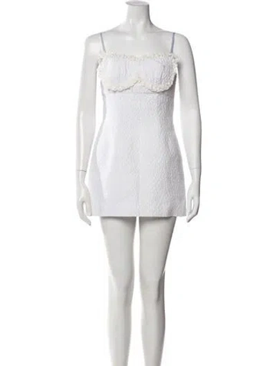 Pre-owned Shushu-tong Square Neckline Mini Dress In Neutral