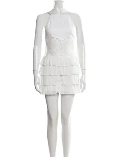 Pre-owned Shushu-tong Square Neckline Mini Dress In White