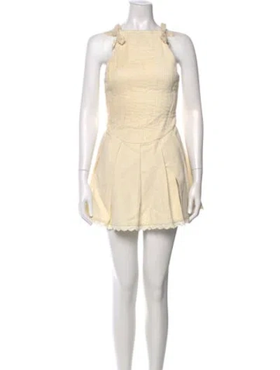 Pre-owned Shushu-tong Square Neckline Mini Dress In Yellow