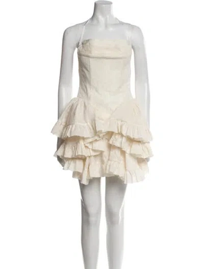 Pre-owned Shushu-tong Strapless Mini Dress In Neutral