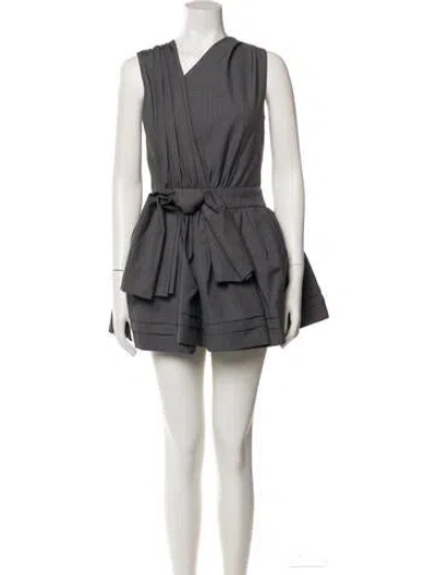 Pre-owned Shushu-tong V-neck Mini Dress In Gray