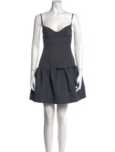 Pre-owned Shushu-tong V-neck Mini Dress In Gray