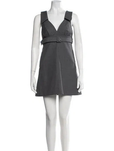 Pre-owned Shushu-tong V-neck Mini Dress In Gray