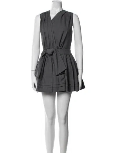 Pre-owned Shushu-tong V-neck Mini Dress In Gray
