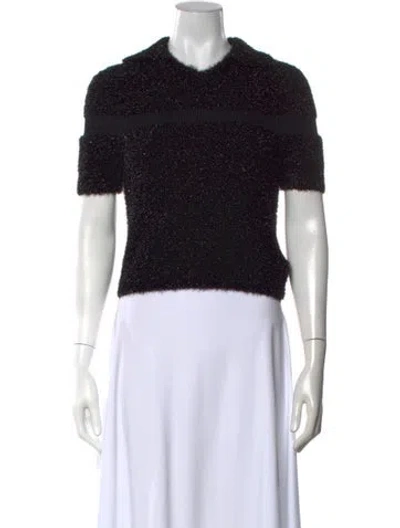 Pre-owned Shushu-tong V-neck Short Sleeve Top In Black
