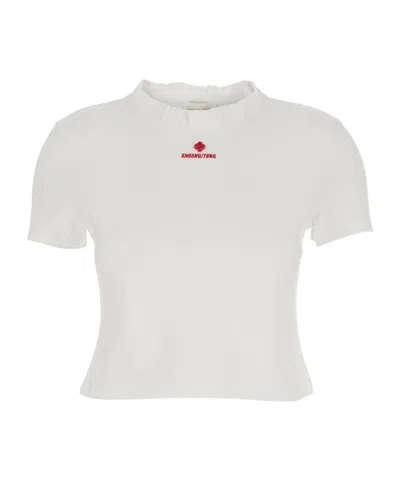SHUSHU-TONG SHUSHU/TONG WAVE COLLAR LOGO T-SHIRT