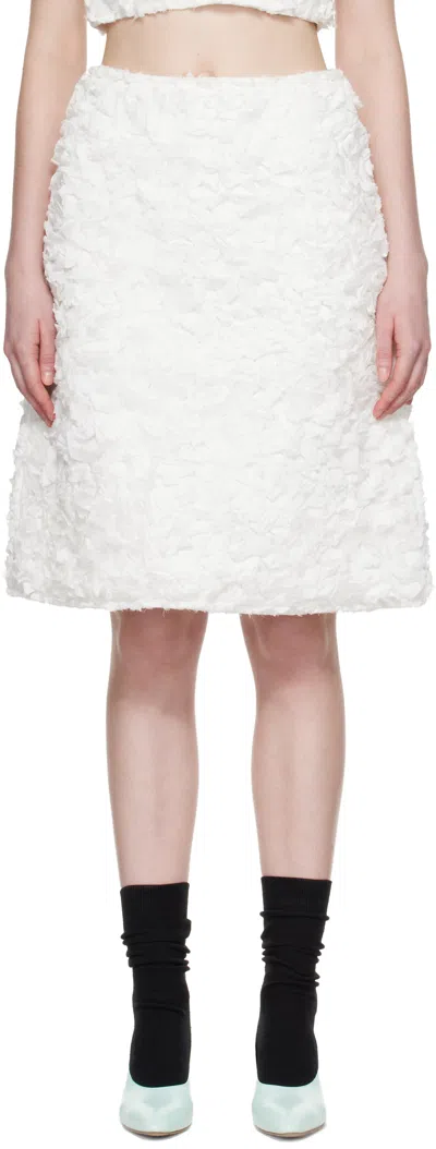 Shushu-tong A-line Midi Skirt In White