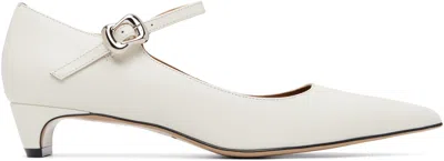 Shushu-tong White Low-heel Mary Jane Heels