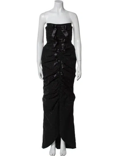 Pre-owned Shushu-tong Wool Long Dress In Black