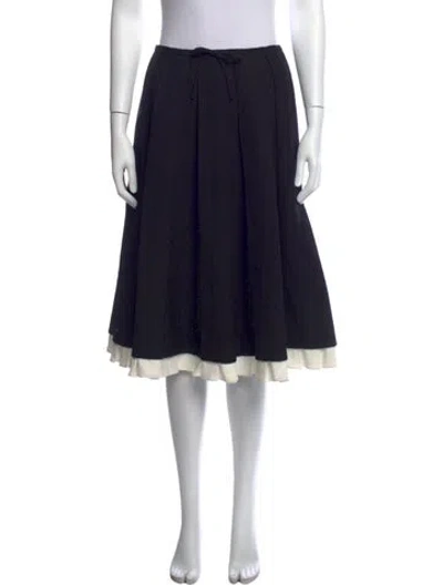 Pre-owned Shushu-tong Wool Midi Length Skirt In Black