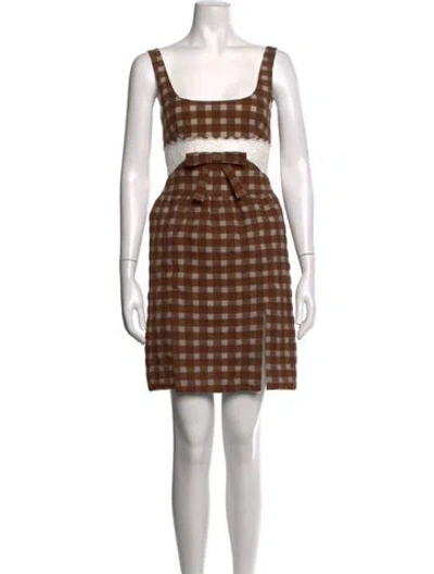 Pre-owned Shushu-tong Wool Mini Dress In Brown
