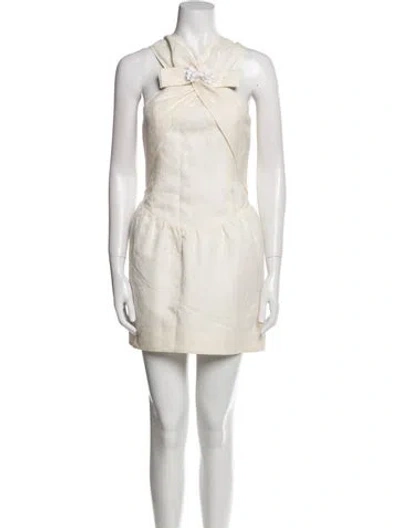 Pre-owned Shushu-tong Wool Mini Dress In Neutral