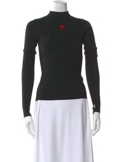 Pre-owned Shushu-tong Wool Mock Neck Top In Black